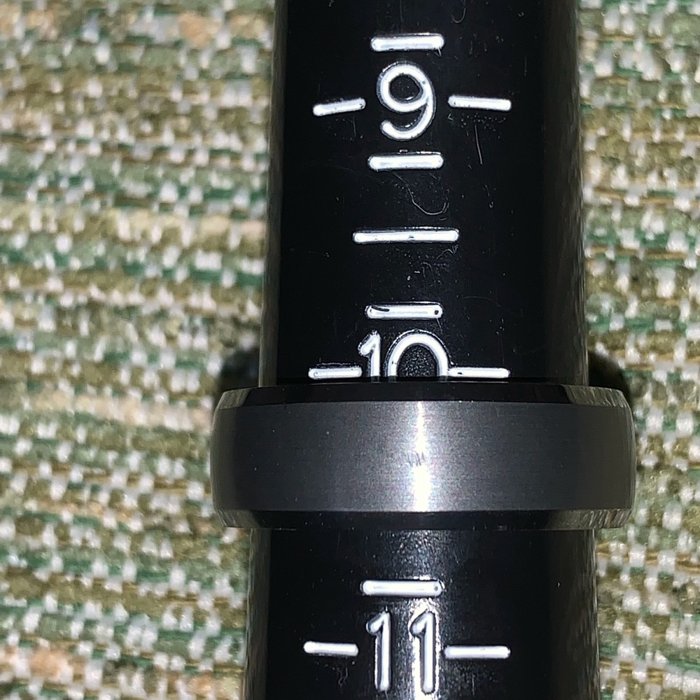 ❤️SOLD❤️Mens Wedding Band 8mm Silver Tungsten Rose Wood Inlay Ring SIZE 10 1/4